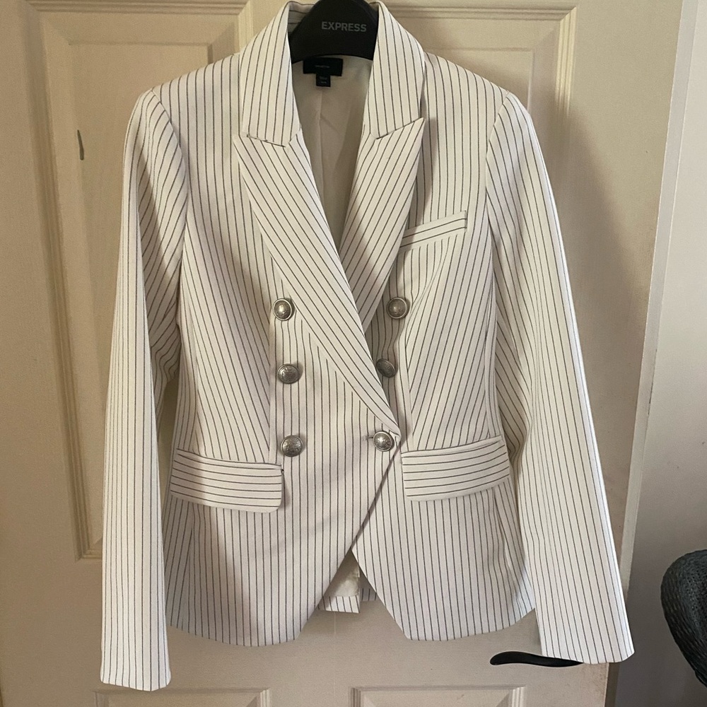 Express double breasted blazer pin stripe XXS